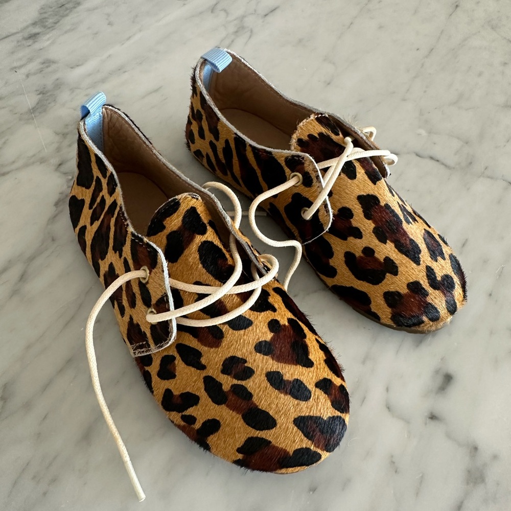 Matuschka Mia Leopard Print Lace-Up Shoes